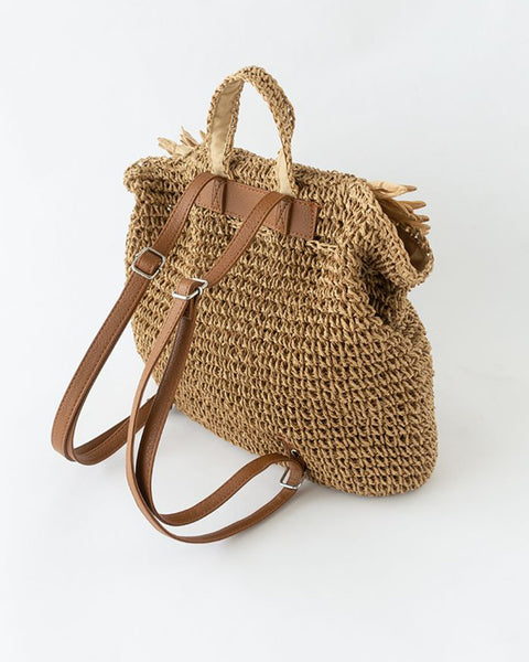 Rustic-Charm Woven Backpack