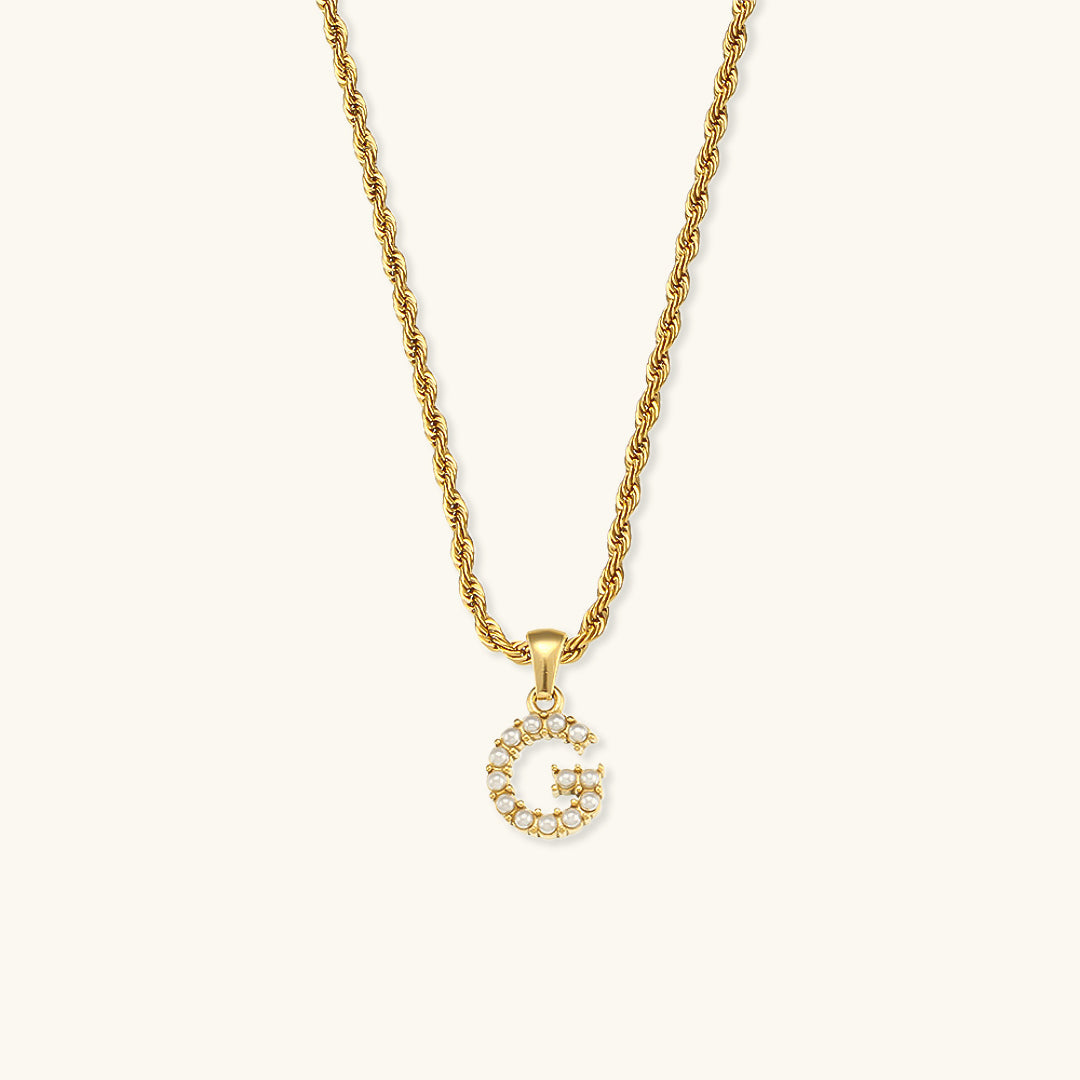 Aurora Pearl Initial Necklace