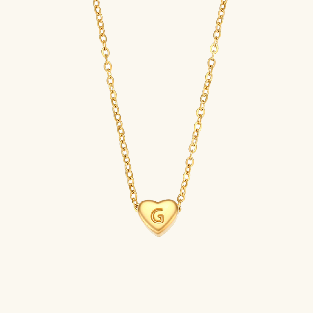 Golden Heartbeat - Initial Necklace