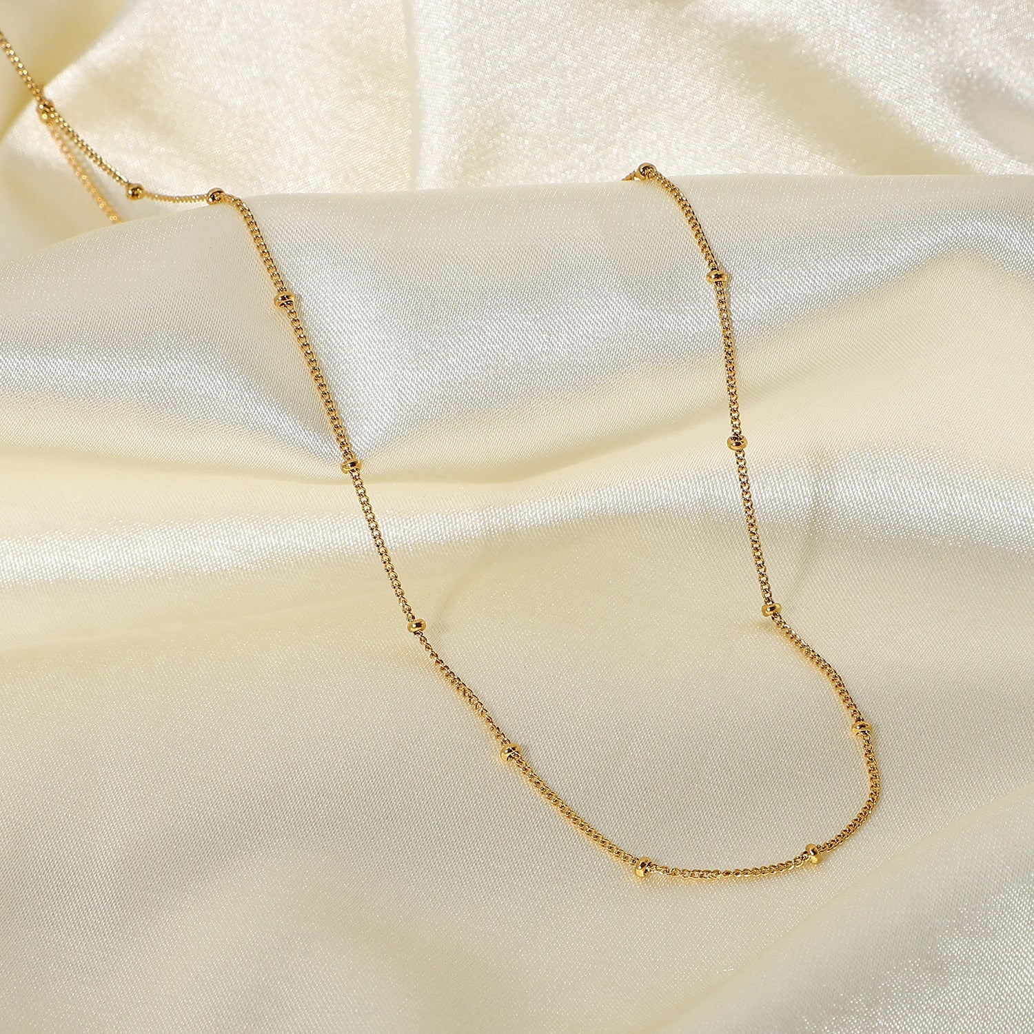 Golden Dots - Beaded Chain Necklace