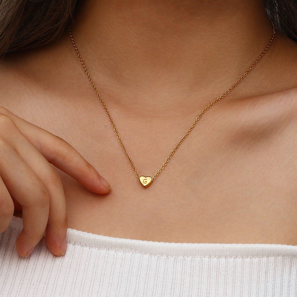 Golden Heartbeat - Initial Necklace