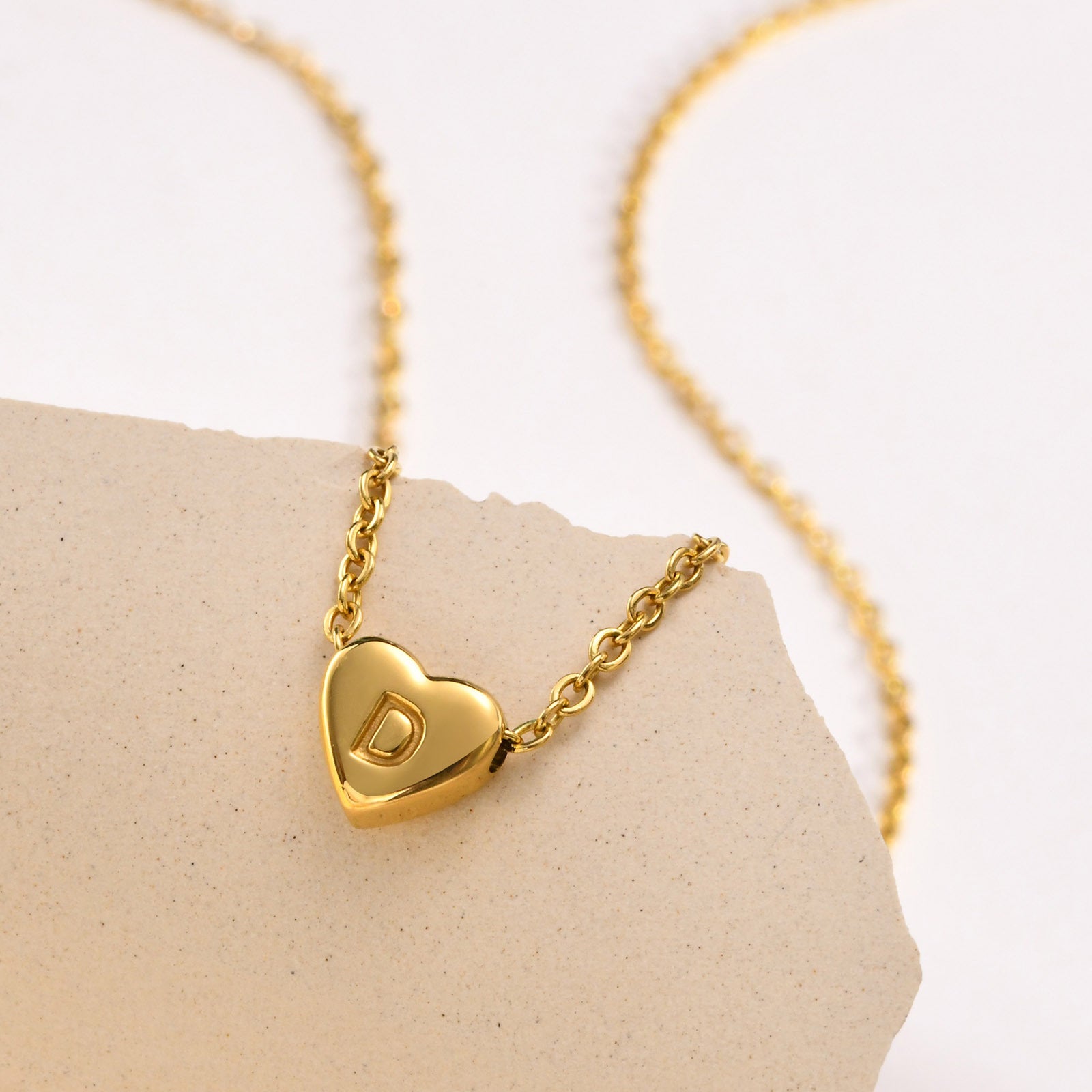 Golden Heartbeat - Initial Necklace