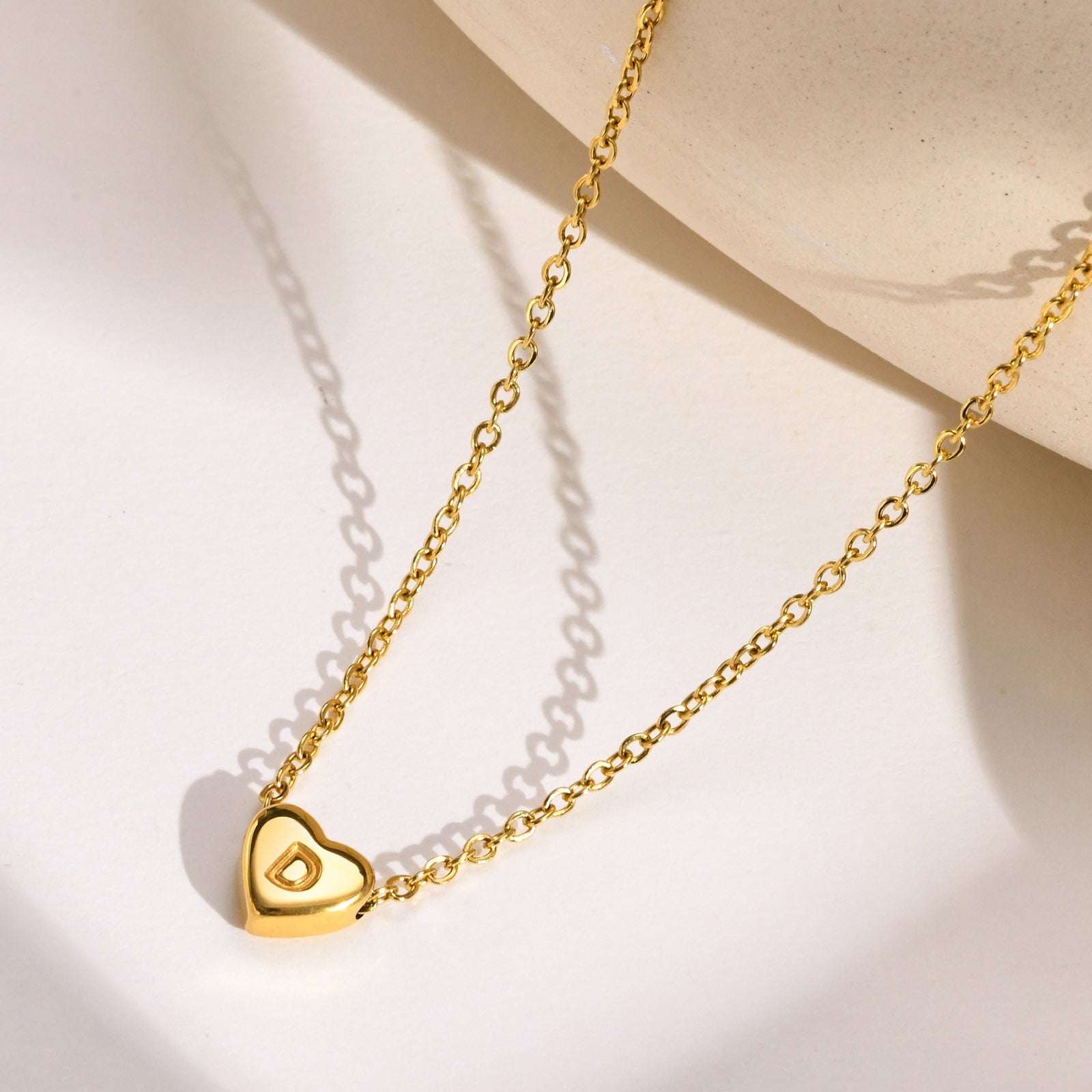 Golden Heartbeat - Initial Necklace