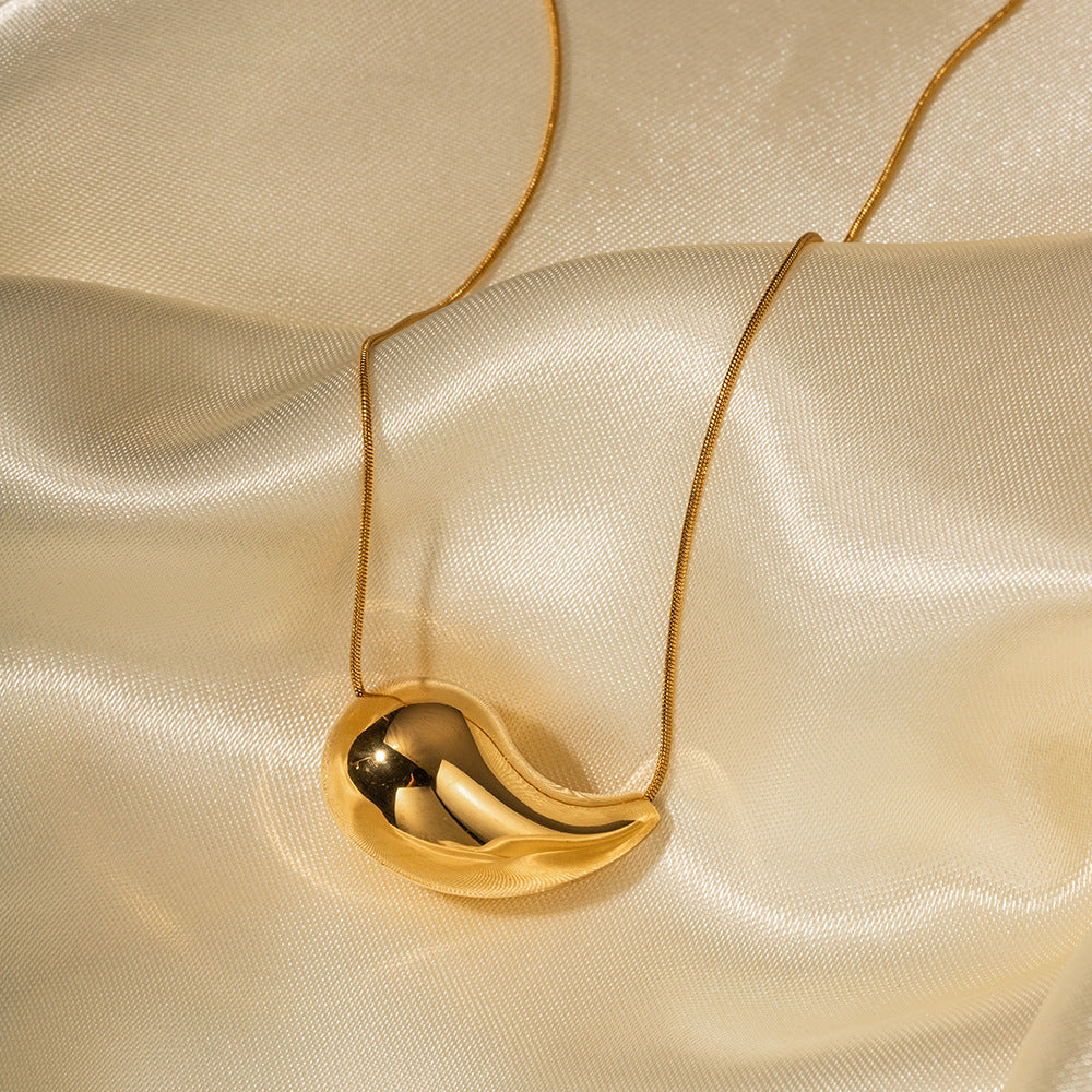 Golden Wave - Drop Pendant Necklace