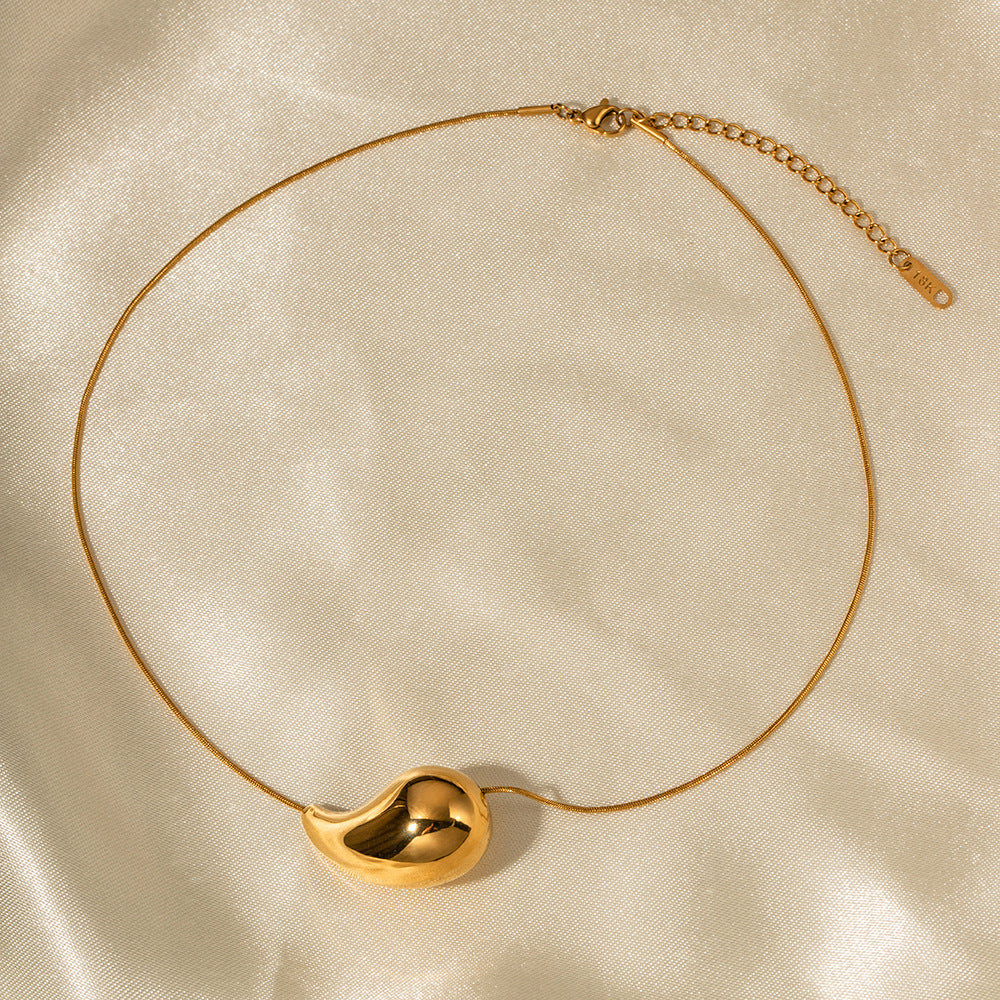 Golden Wave - Drop Pendant Necklace