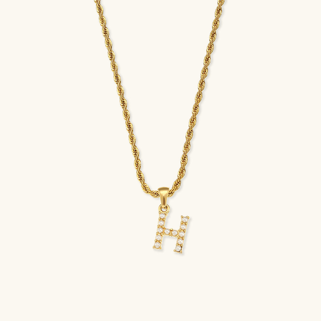 Aurora Pearl Initial Necklace