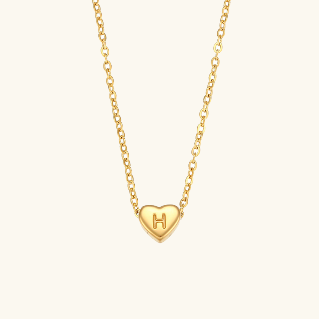 Golden Heartbeat - Initial Necklace