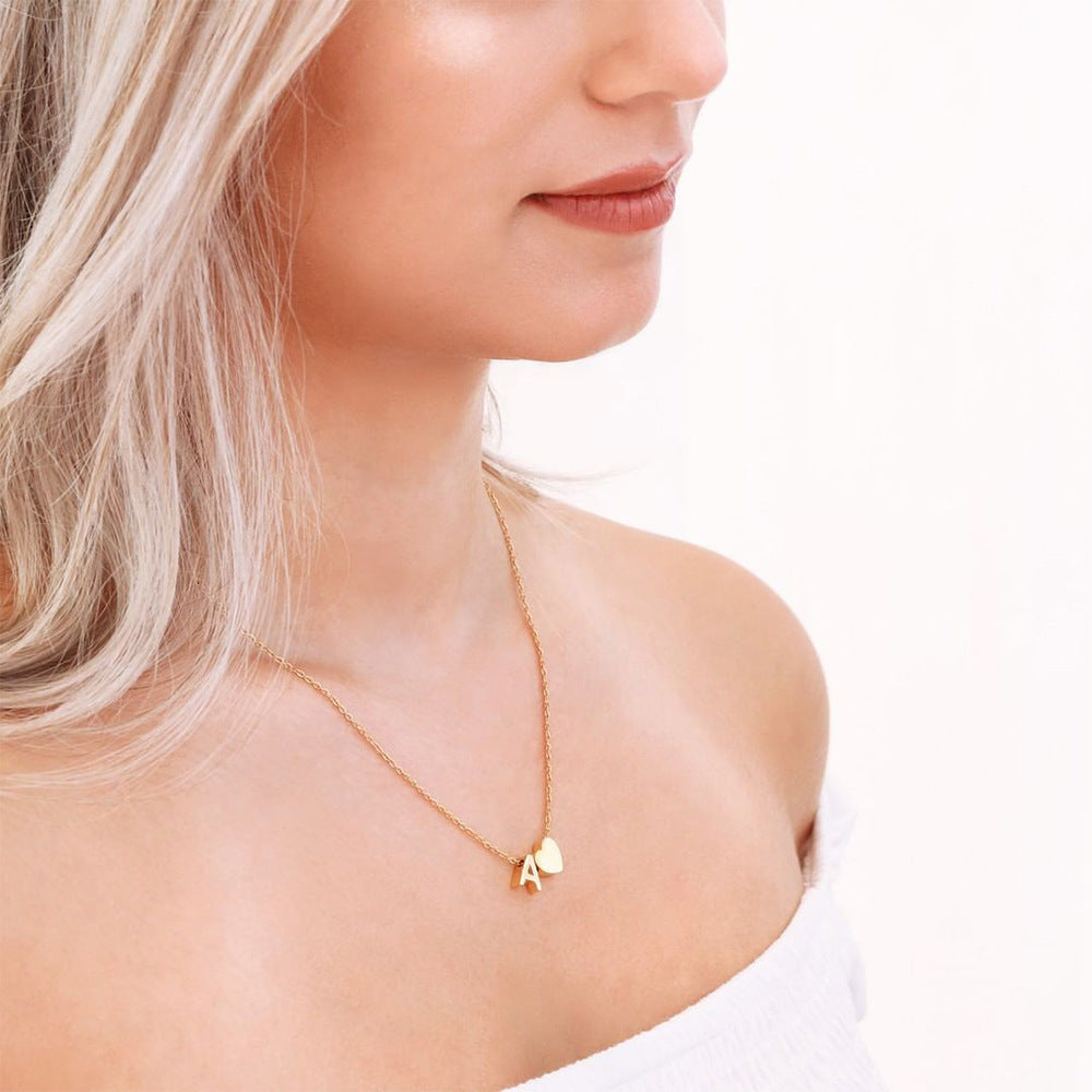 Heartfelt Initial - Gold Letter Necklace