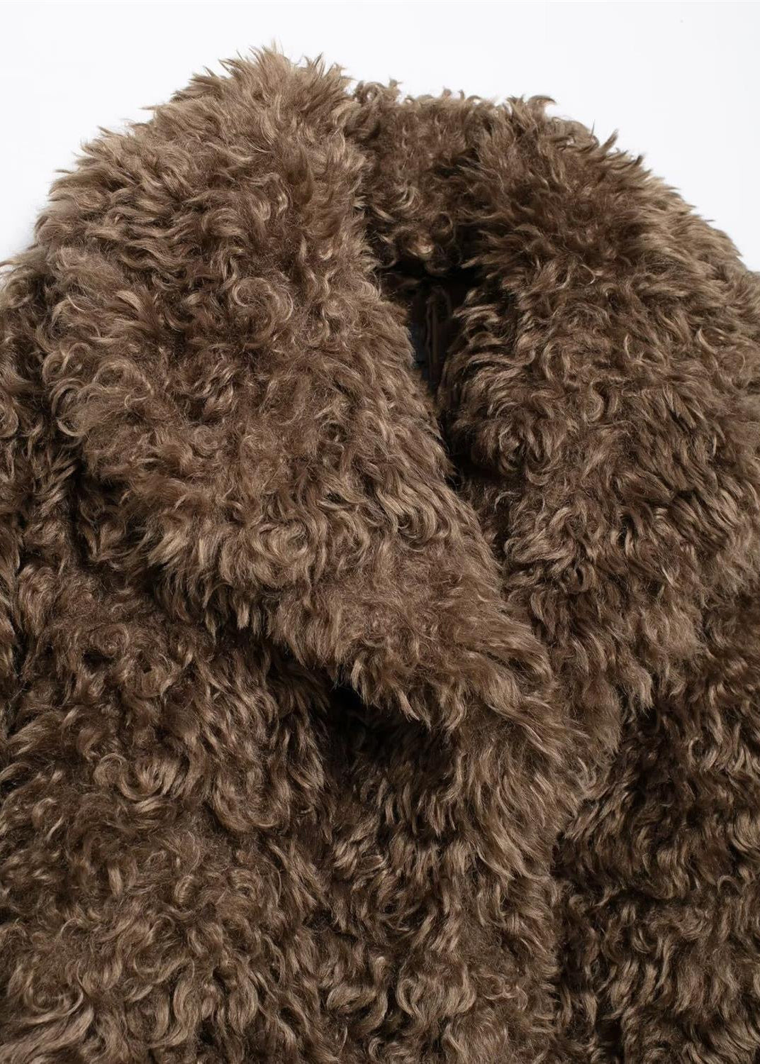 Urban Plush Curl Faux Fur Coat – Oversized Textured Outerwear