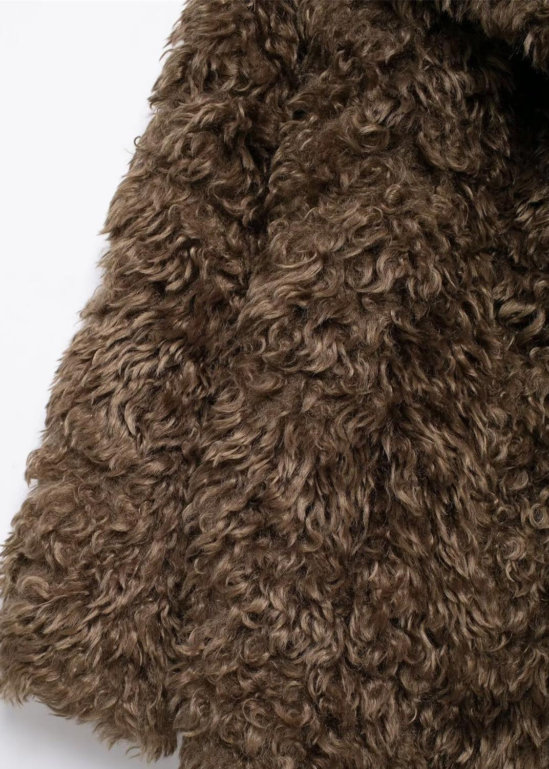 Urban Plush Curl Faux Fur Coat – Oversized Textured Outerwear