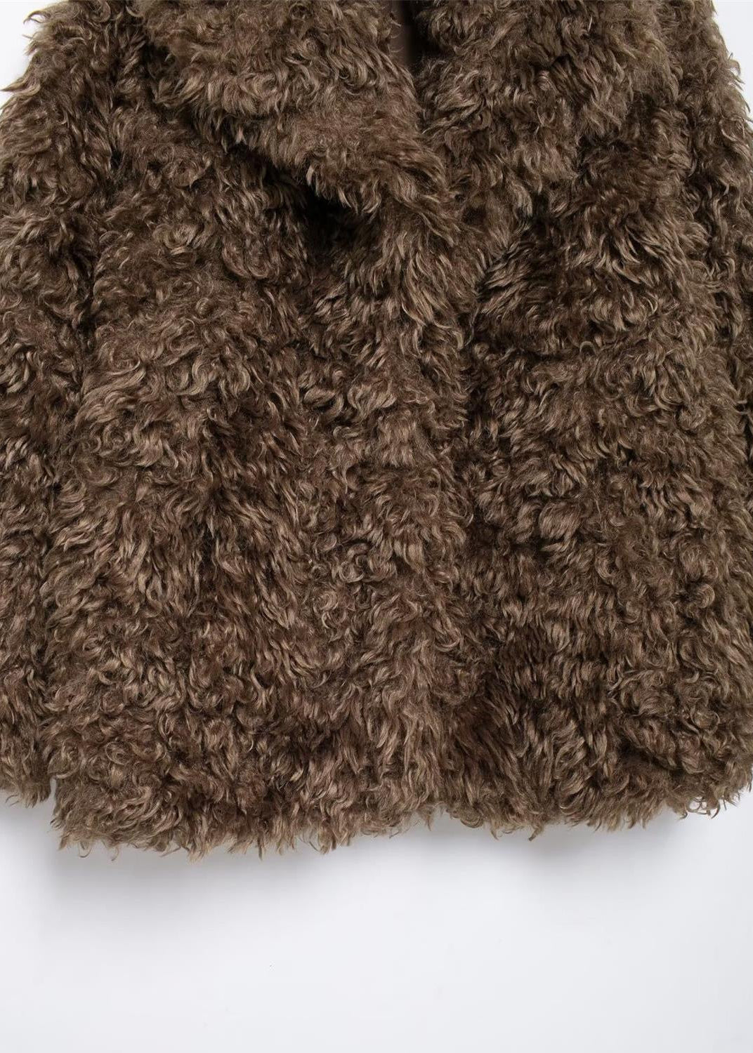 Urban Plush Curl Faux Fur Coat – Oversized Textured Outerwear