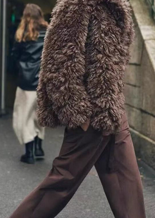 Urban Plush Curl Faux Fur Coat – Oversized Textured Outerwear