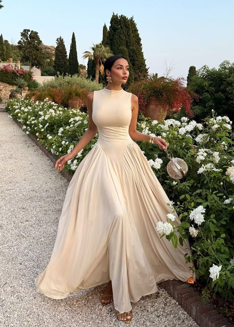 Serenity High Neck Maxi Dress – Elegant Sleeveless Evening Dress