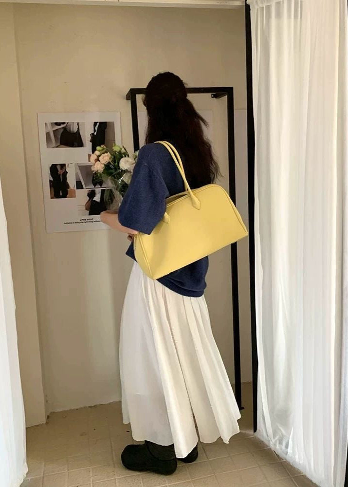 Solene - Structured Yellow Shoulder Bag