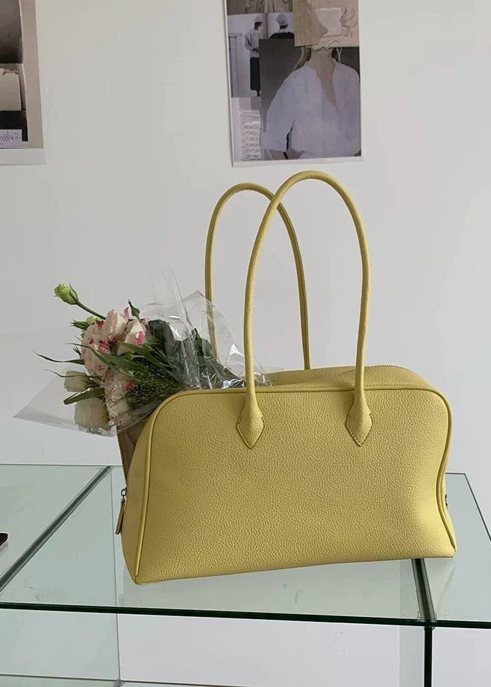 Solene - Structured Yellow Shoulder Bag
