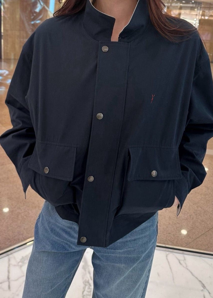 Reversible Oversized Cotton Canvas Utility Jacket