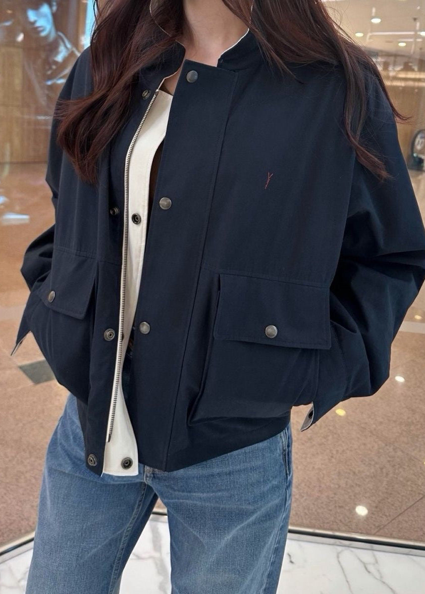 Reversible Oversized Cotton Canvas Utility Jacket