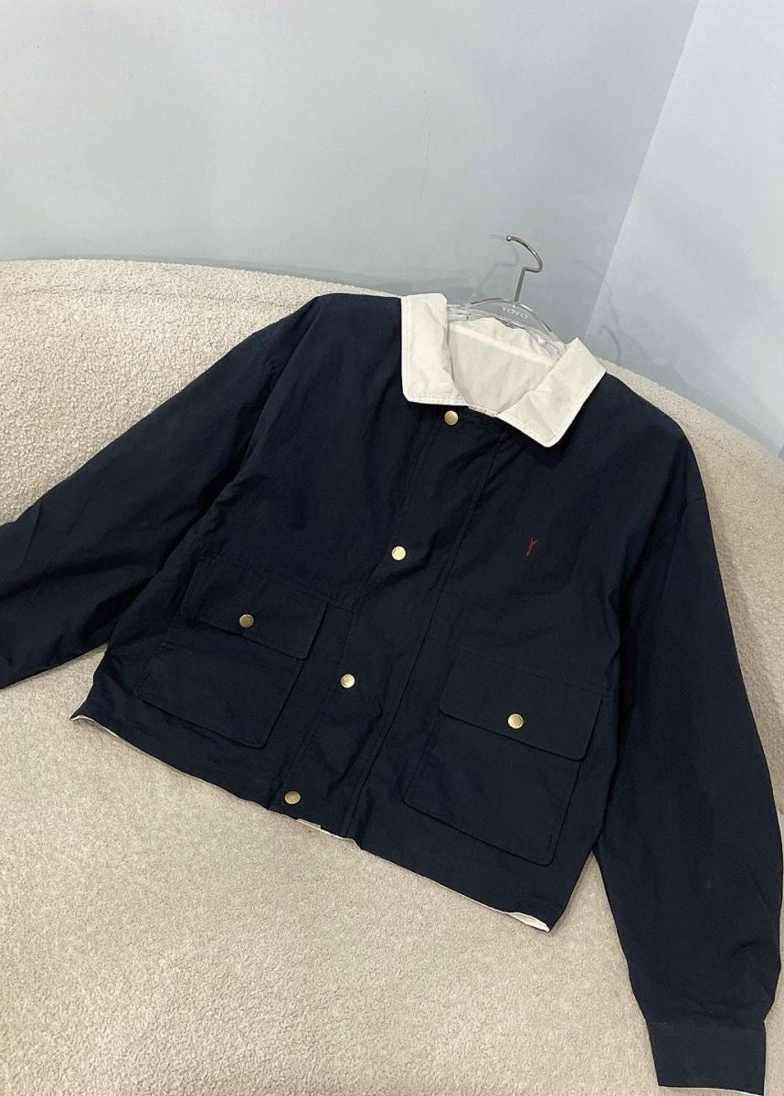 Reversible Oversized Cotton Canvas Utility Jacket