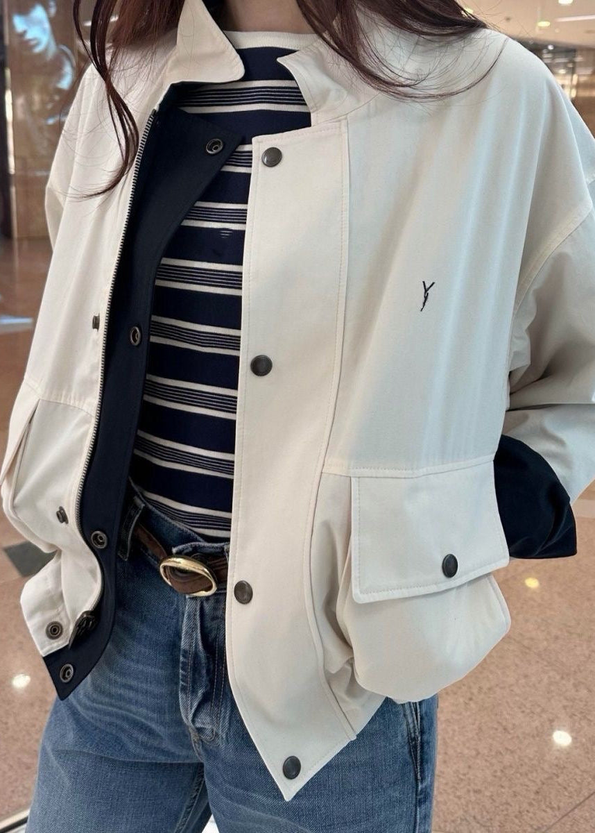 Reversible Oversized Cotton Canvas Utility Jacket