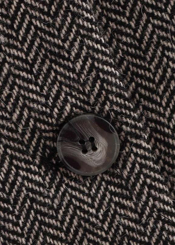 Herringbone Two-Button Blazer with Notched Lapels
