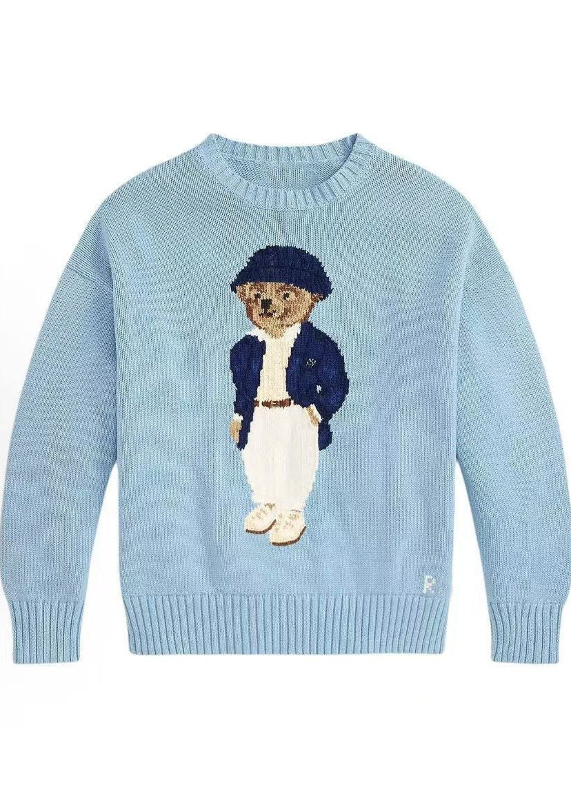 Teddy Bear Graphic Cotton Knit Sweater