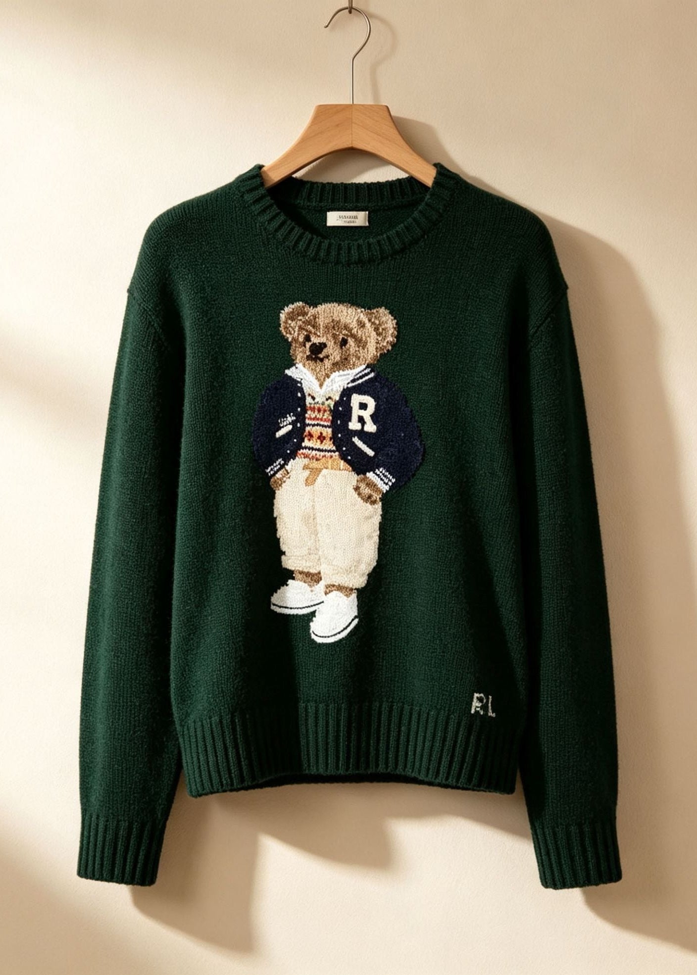Teddy Bear Graphic Cotton Knit Sweater