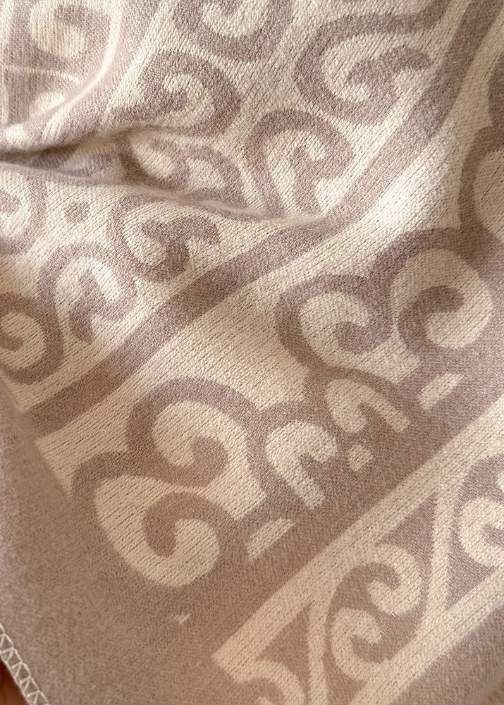 Bird & Blossom Print Scarf with Ornamental Border