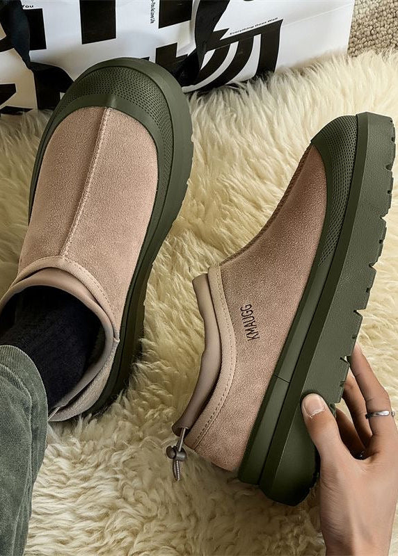 Unisex Platform Slip-On Shoes with Contrast Rubber-Look Sole