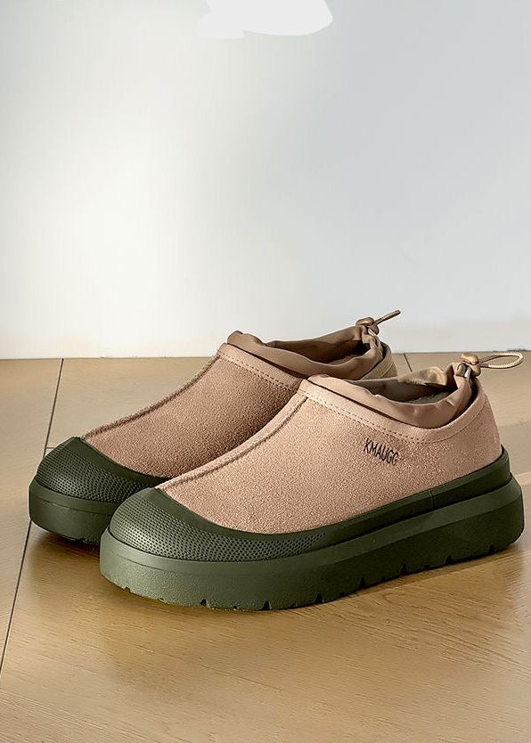 Unisex Platform Slip-On Shoes with Contrast Rubber-Look Sole