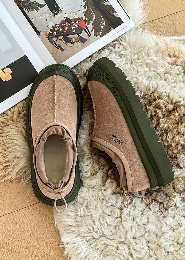 Unisex Platform Slip-On Shoes with Contrast Rubber-Look Sole