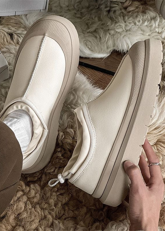 Unisex Platform Slip-On Shoes with Contrast Rubber-Look Sole