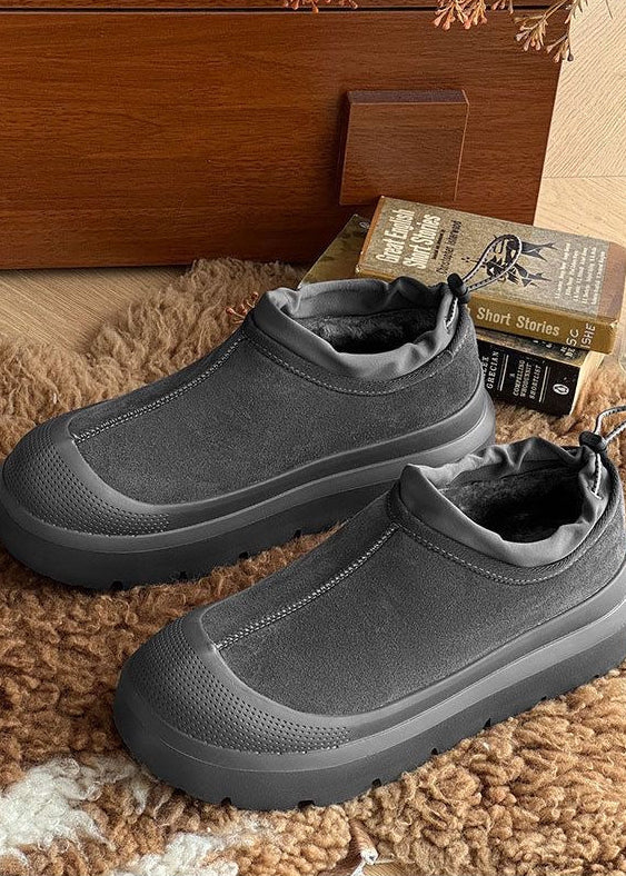 Unisex Platform Slip-On Shoes with Contrast Rubber-Look Sole