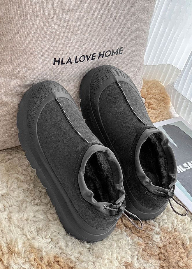 Unisex Platform Slip-On Shoes with Contrast Rubber-Look Sole