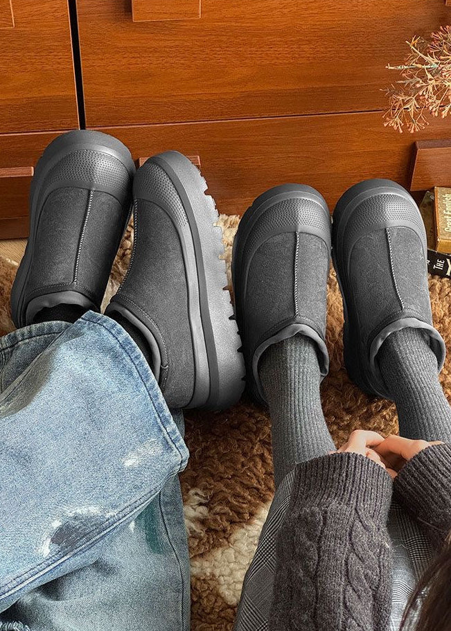 Unisex Platform Slip-On Shoes with Contrast Rubber-Look Sole