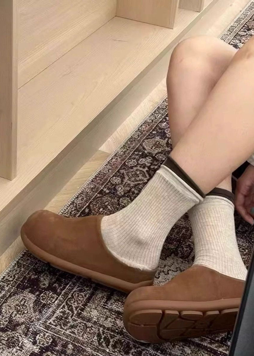 Suede-Look Sherpa-Lined Clog Slippers