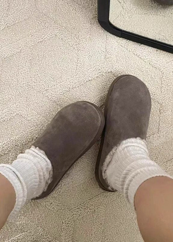 Suede-Look Sherpa-Lined Clog Slippers