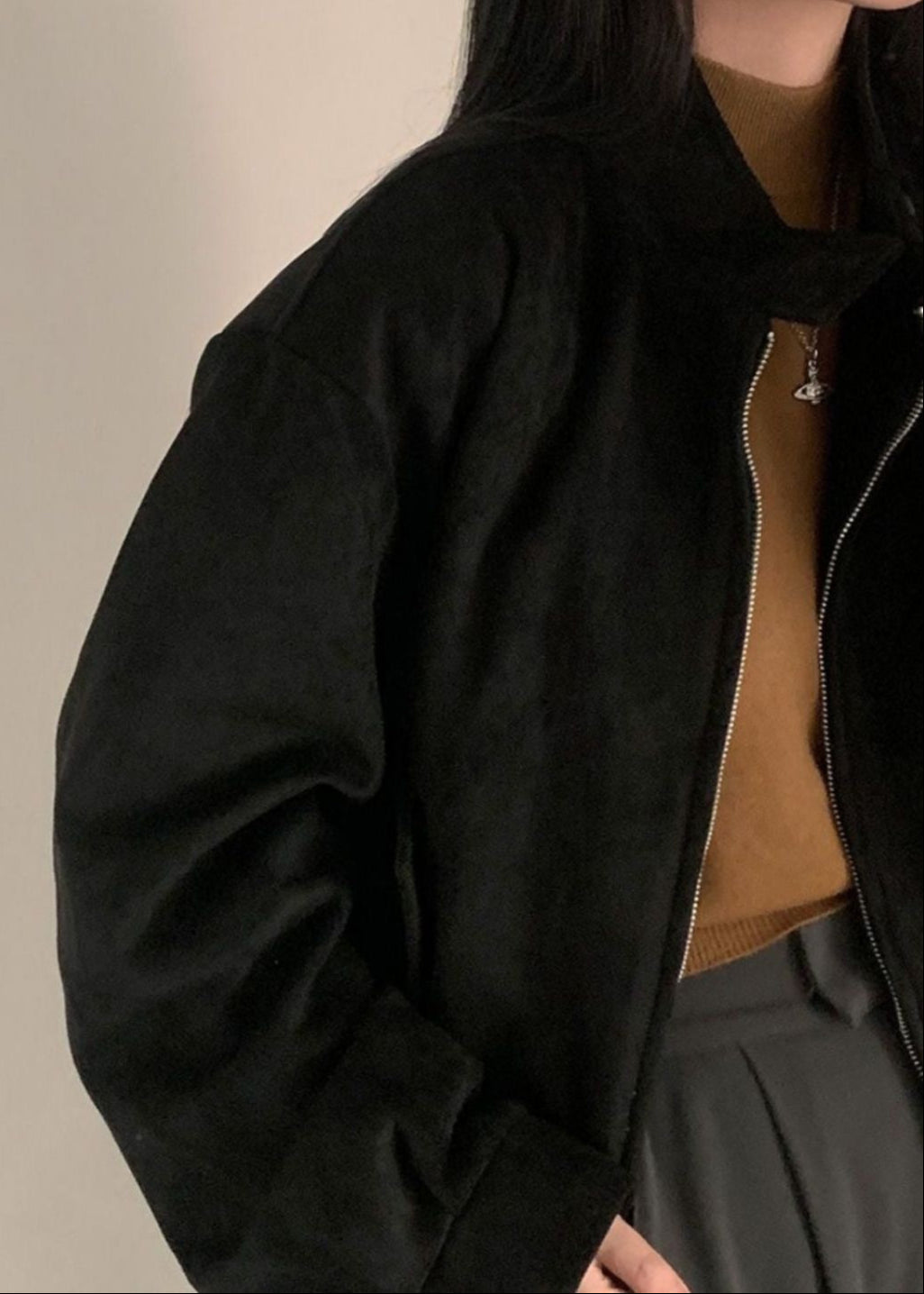 Hazel Brown Suede Oversized Jacket – Women’s Casual Outerwear