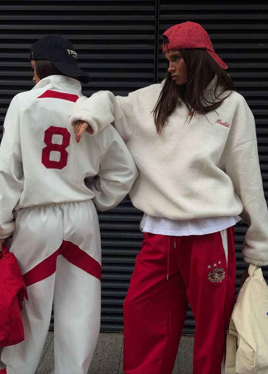Oversized Sherpa Fleece Half-Zip Pullover with Stand Collar