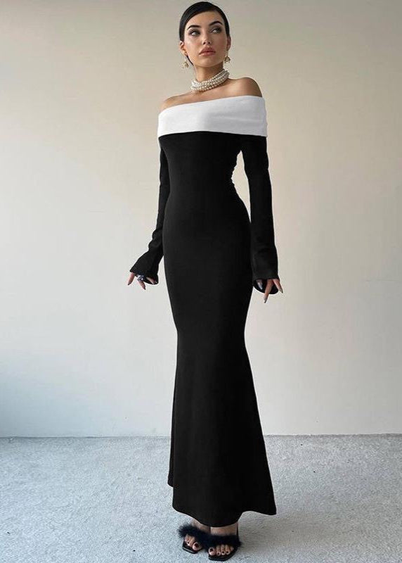 Seraphina - Off Shoulder Contrast Maxi Dress