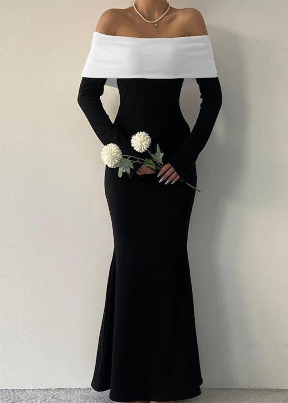 Seraphina - Off Shoulder Contrast Maxi Dress