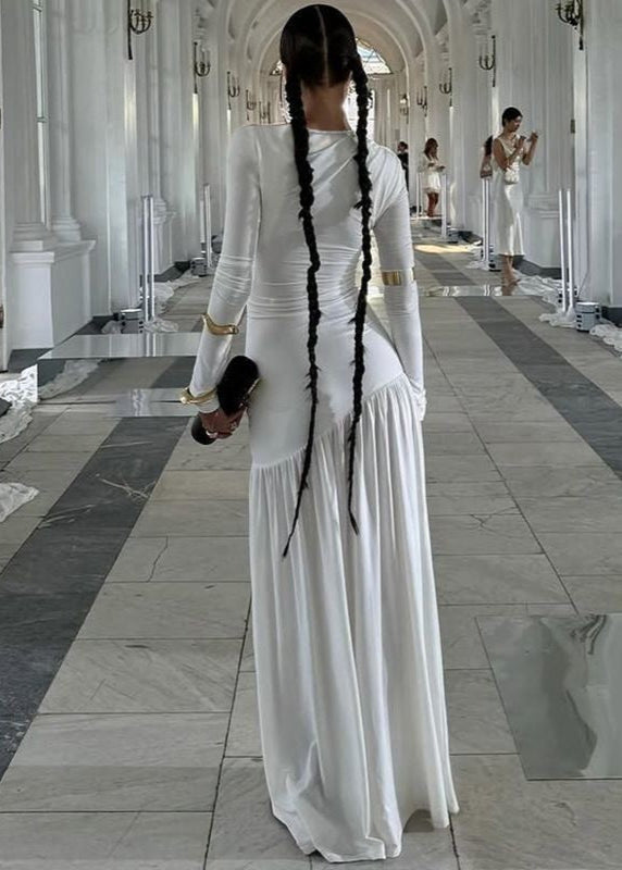 Elara - Long Sleeve Ruched Maxi Dress