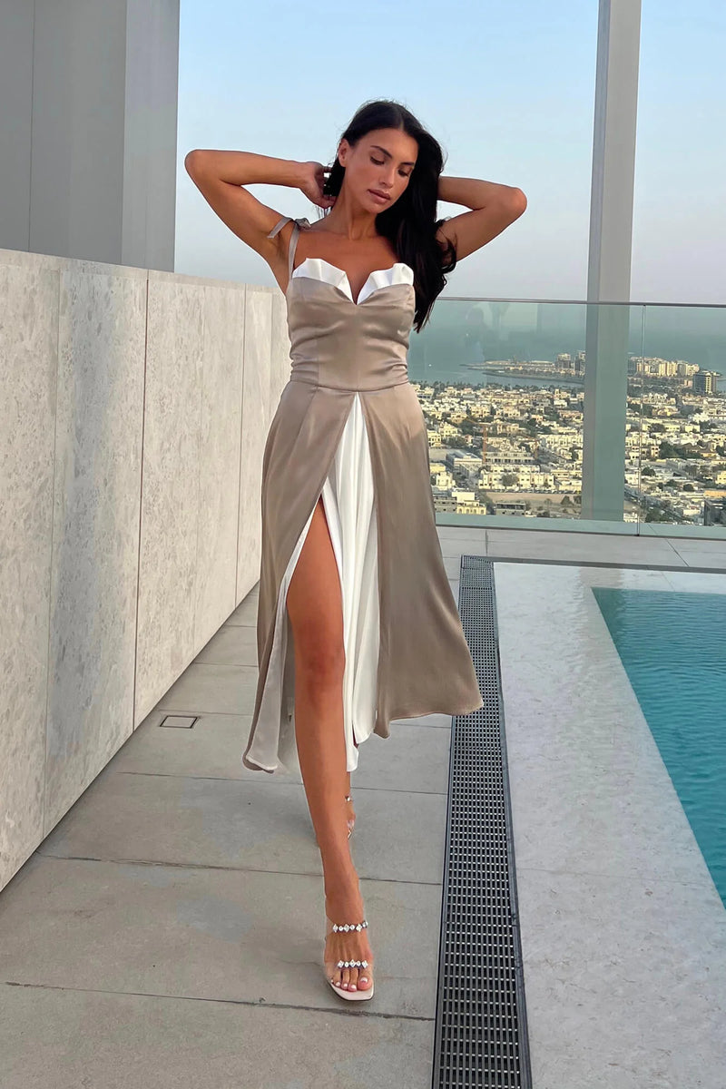 Monaco Dusk Satin Dress