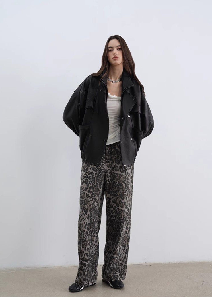 Aurora - Oversized Genuine Lambskin Leather Jacket