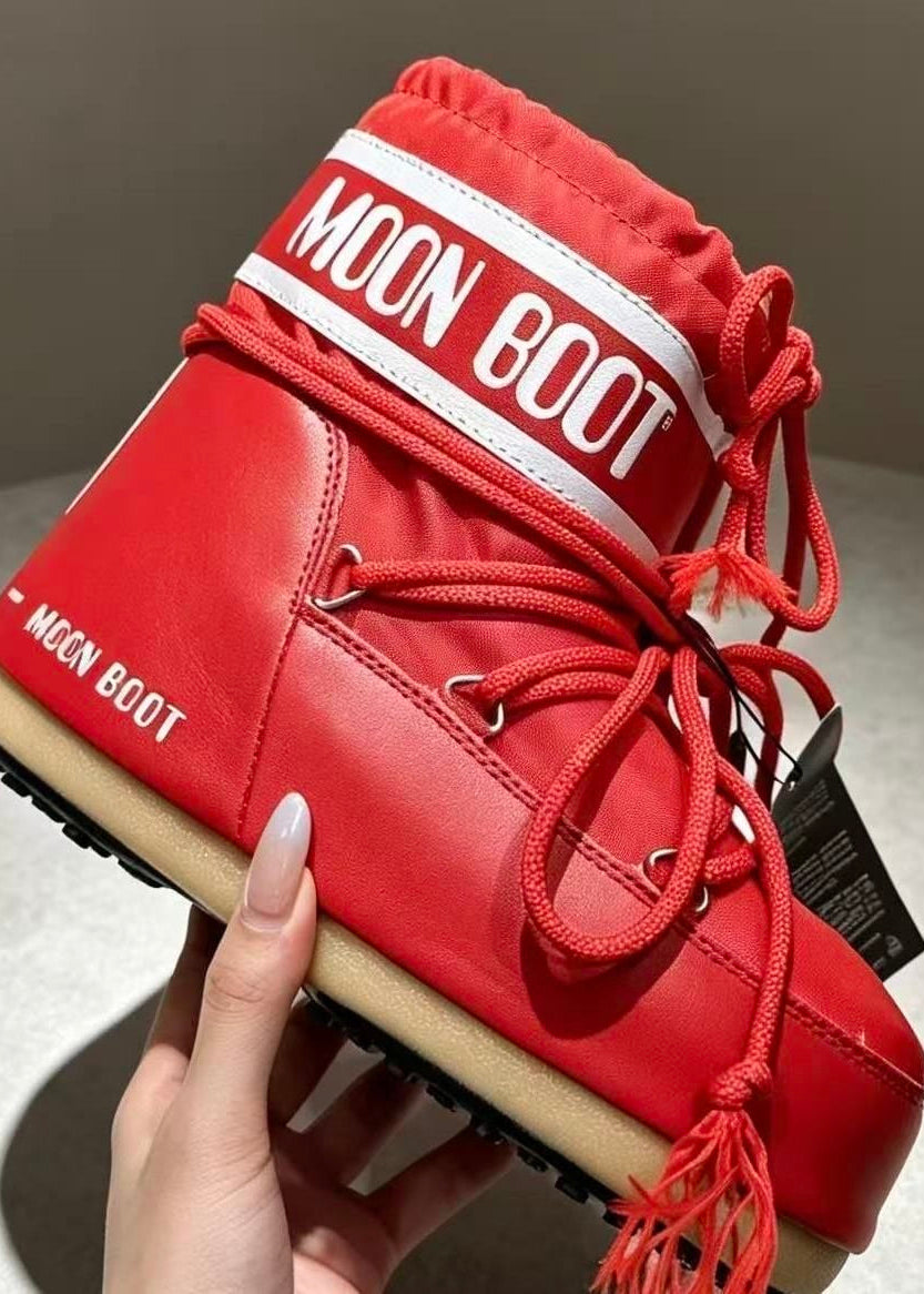 Lace-Up Platform Snow Boots with Padded Ankle Cuff