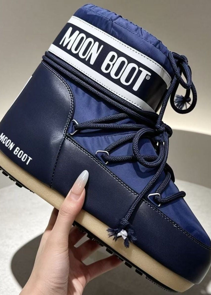 Lace-Up Platform Snow Boots with Padded Ankle Cuff
