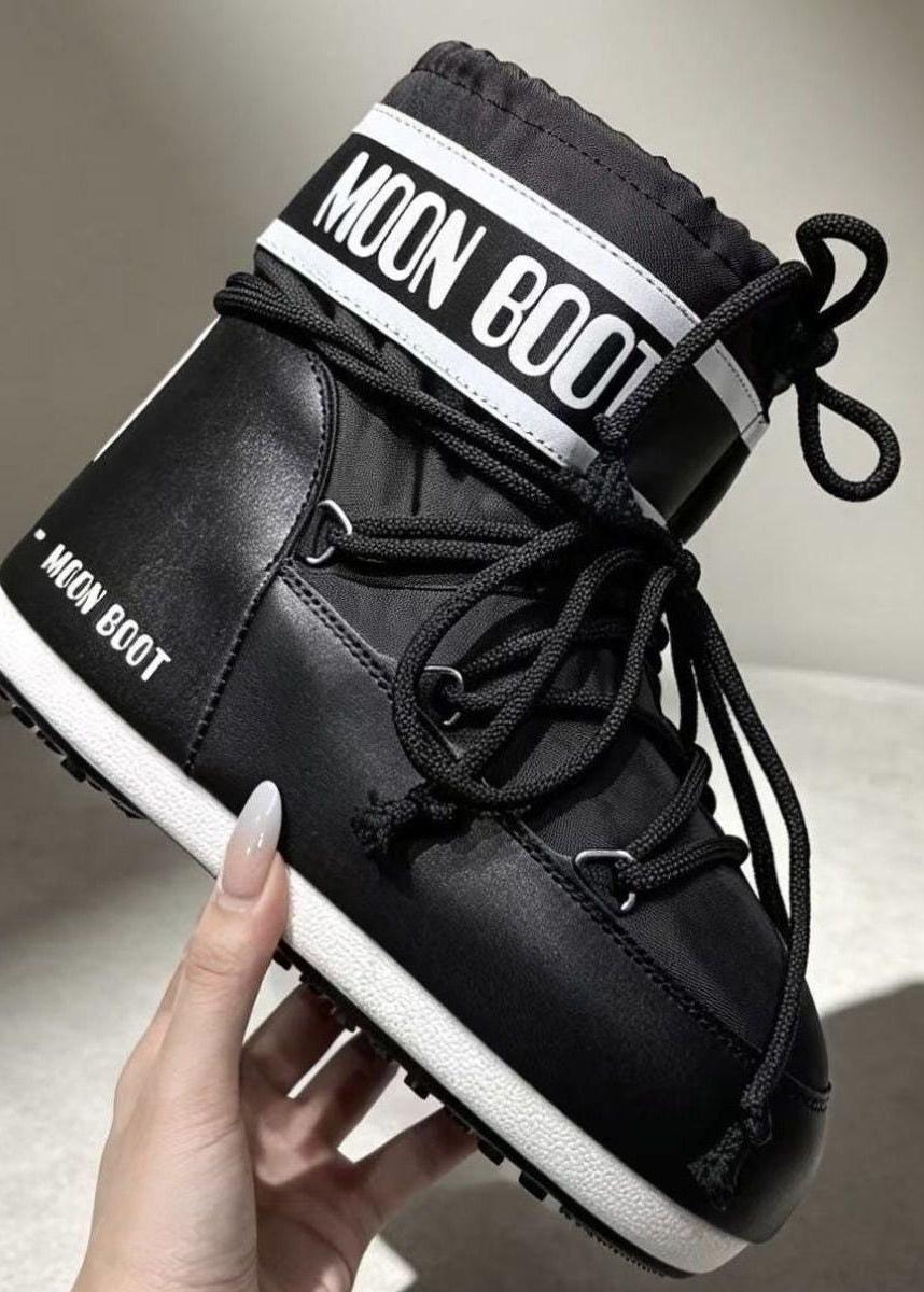 Lace-Up Platform Snow Boots with Padded Ankle Cuff
