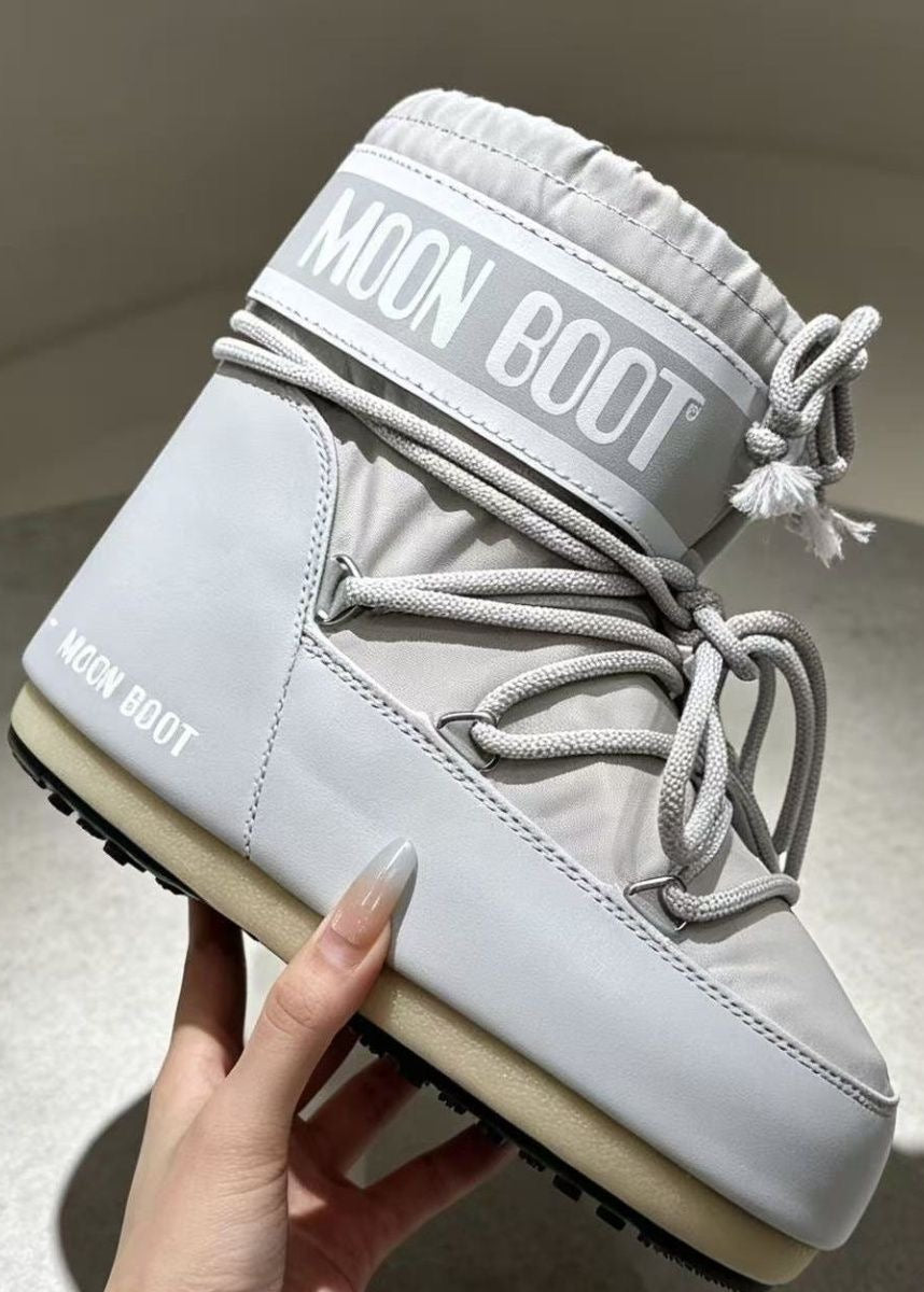 Lace-Up Platform Snow Boots with Padded Ankle Cuff