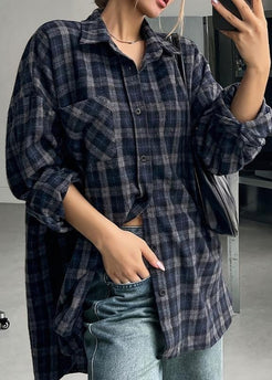 Classic Oversized Plaid Shirt – Plus Size Casual Button Down