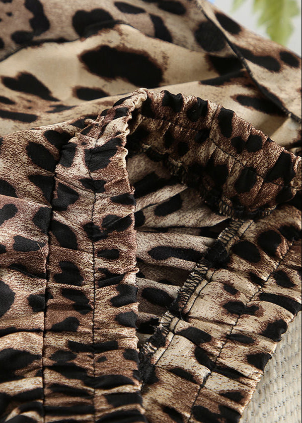Wild Allure Leopard Print Three-Piece Set – Bra Top, Shorts & Kimono