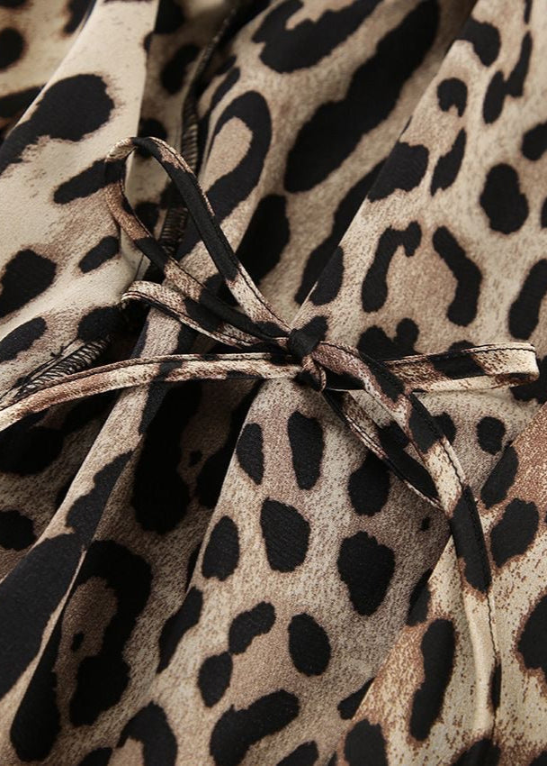 Wild Allure Leopard Print Three-Piece Set – Bra Top, Shorts & Kimono